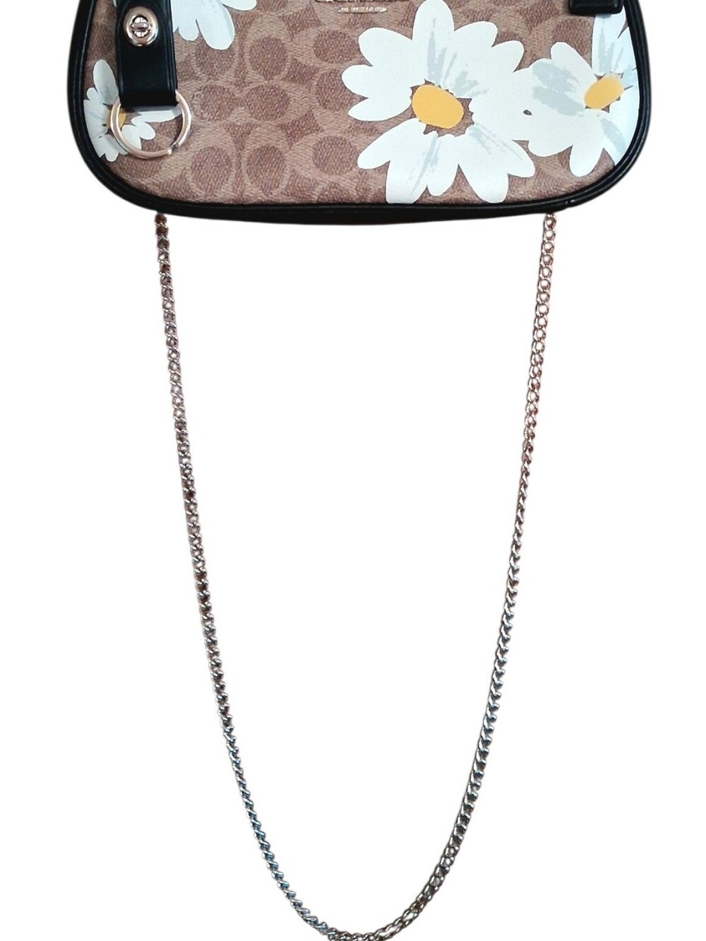 Coach Daisy Floral Signature Crescent Shoulder Bag Purse With Gold Hardware - Picture 2 of 9